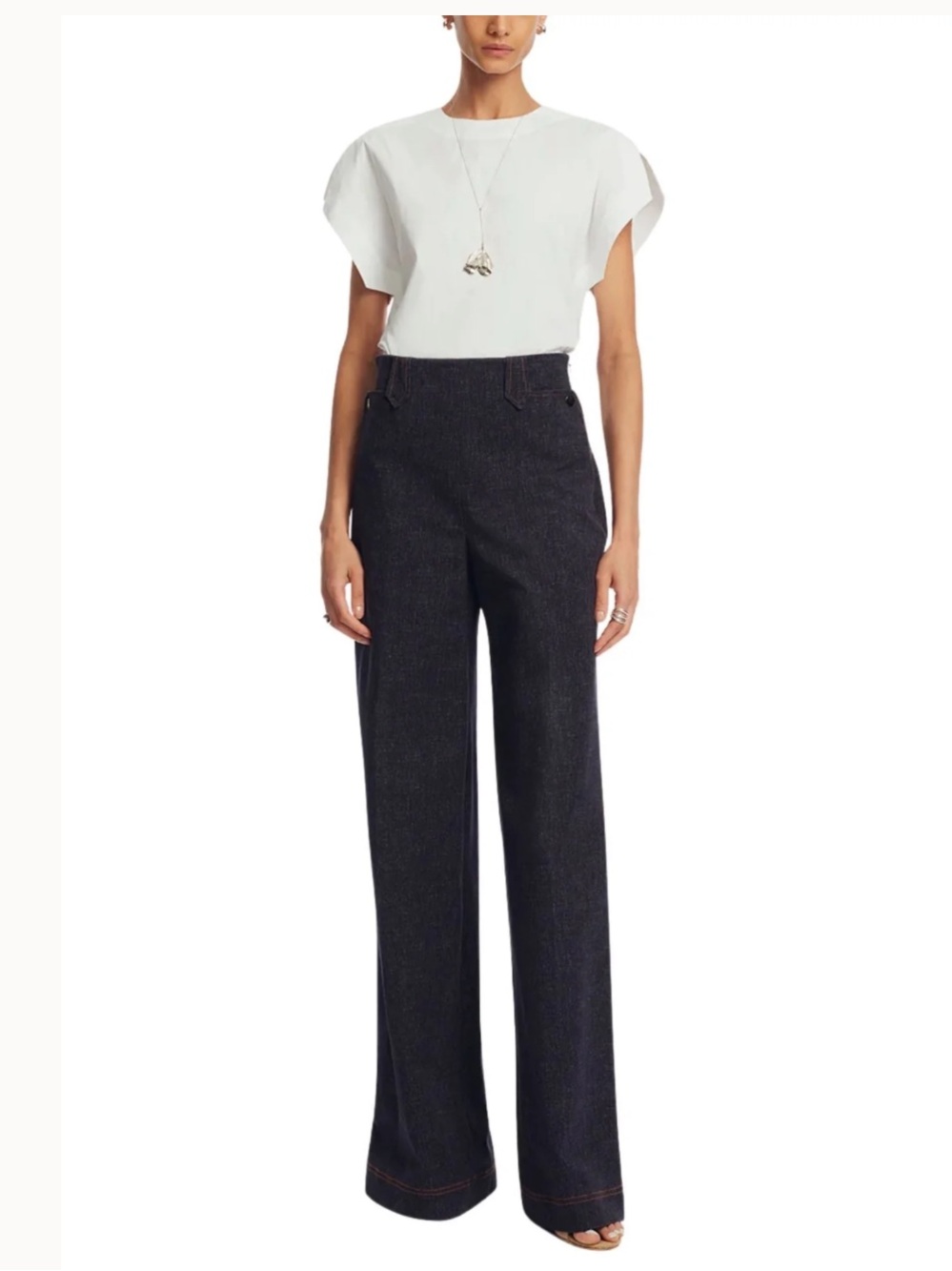 Lela Rose Stretch Denim Pant in Midnight - NWT!